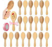 DoubleFill 24 Pcs DIY Bamboo Wooden Hairbrush for Gift Bulk, Wooden Paddle Hair Brush for Massaging Scalp Thick, Thin, Curly, and Dry Hair Women and Men Travel Portable Engraving DIY Gift for Wedding