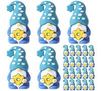 DoubleFill 25 Pcs Hanukkah Mini Gnomes Figures Tiny Gnomes Figurines for Hanukkah Decorations Gifts Hexagram Elf Little Statue to Hide and Seek Chanukah Menorah Star Jewish Gifts Tiered Tray Decor