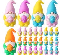 DoubleFill 30 Pcs Easter Mini Gnomes Figures Tiny Egg Figurines for Easter Stuffers Gifts Little Gnomes Statues to Hide and Seek Bunny Spring Miniature for Party Favors Decor Gifts