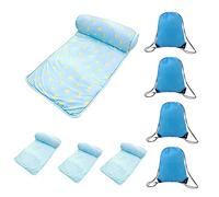 DoubleFill 4 Pack Cooling Dog Mats with Supportive Pillow 15.7" x 23.6" Self Cooling Dog Pads Ice Silk Washable Pet Cool Mat Summer Cat Sleeping Pad with Storage Bag for Crate Bed (Small, Blue)