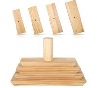 DoubleFill 4 Pack Craft Mold Pottery Plaster Mold Wood Pottery Tool with Handle for Craft Ceramic DIY Forms Bowl Plate Dish Slump Making (Rectangle,12x4'' 11x3.7'' 10x3.4'' 9x3'' Thickness 1'')