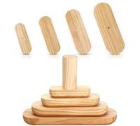 DoubleFill 4 Pack Craft Mold Pottery Plaster Mold Wood Pottery Tool with Handle for Craft Ceramic DIY Forms Bowl Plate Dish Slump Making (Oval,15x5'' 12x4'' 9x3'' 6x2'' Thickness 1'')