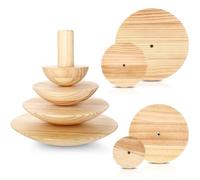 DoubleFill 4 Pack Pottery Molds 4.5'' 6.5'' 8.5'' 10.5'' Thickness 2'' Plaster Molds Wood Pottery Tools with Handle for Ceramic Top Forms DIY Bowls Plate Dish Slump Press Art Making(Hemispherical)