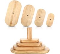 Doublefill 4 Pack Pottery Molds Plaster Molds Wood Pottery Tools with Handle for Ceramic Top Forms DIY Bowls Plate Dish Slump Press Art Making(Oval,12x6'' 10x5'' 8x4'' 6x3'' Thickness 1'')