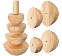 DoubleFill 4 Pack Pottery Molds Plaster Molds Wood Pottery Tools with Handle for Ceramic Top Forms DIY Bowls Plate Dish Slump Press Art Making(Hemispherical,4.5'' 5.5'' 6.5'' 7.5'' Thickness 3'')