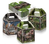 DoubleFill 48 Pcs Dinosaur Party Supplies Treat Boxes Dino Party Favor Boxes Tropical Jungle Dinosaur Gift Box Table Centerpieces Photography Props Decorations for Birthday Halloween Christmas