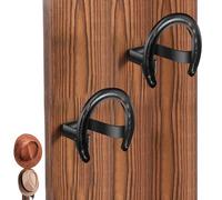DoubleFill 5 Packs Cowboy Western Hat Rack Cowboy Hat Holder Hat Hanger Wall Mount Black Hat Hooks for Display Wall Decor Keeps Original Shape of Hat