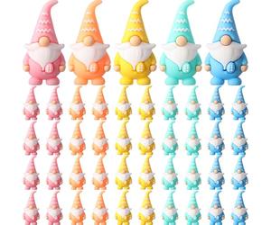 DoubleFill 50 Pcs Easter Mini Gnome Figures Tiny Gnomes Figurines Easter Egg Stuffers Gifts Little Statues to Hide and S airy Figurines for Hunt Party Gifts