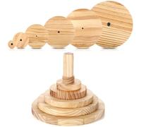 DoubleFill 6 Pack Pottery Molds 2'' 4'' 6'' 8'' 10'' 12'' Thickness 1'' Plaster Molds Wood Pottery Tools with Handle for Ceramic Top Forms DIY Bowls Plate Dish Slump Press Art Making (Round)