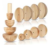 DoubleFill 6 Pack Pottery Molds 2.5'' 3.5'' 4.5'' 5.5'' 6.5'' 7.5'' 8.5'' 9.5'' Thickness 2.5'' Plaster Molds Wood Pottery Tools with Handle for Top Forms DIY Slump Press Art Making (Hemispherical)