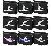 DoubleFill 6 Pcs Dance Team Gifts for Girls Bobby Pin Case Mini Hair Tie Clip Storage Box Portable Ballet Cheerleading Travel Accessories for Women Dance Lover Team