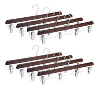 DoubleFill 8 Pcs Kilt Hanger 20 Inches Wooden Duty Skirt Hangers with 4 Clips for Closet