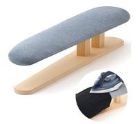 DoubleFill Padded Sleeve Ironing Board 57x13cm Tabletop Sleeves & Chest Tailor Ironing Board with Long Wooden Base for Tailor Dress Forms Household, Laundry Rooms, Travel Use, Gray