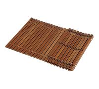 DoubleFill Solid Teak Wood String Mat, 40" x 20" Teak Shower and Bath Mat for Indoor and Outdoor Use, Non Slip Rollable Wooden Platform for Sauna, Pool, Bathtub, Hot Tub Flooring Decor and Protector