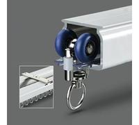 DoubleLayer Aluminum Alloy Silent Track Set for Curtains Top or SideMounted Ideal for Sliding Doors and Privacy Partitions 1.9m (6.2ft) Ceiling Mount