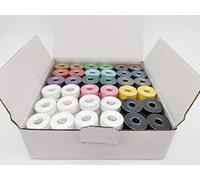 DOUBLELIN Perwound Bobbin, Size L, SA155, Size 9.4, Plastic Sided Type (40S/2, Multi-Colour)
