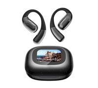 Doublepow AI Translation Earbuds Real Time, Open Ear Earphones（Black） | LCD Touchscreen Translator for 165 Languages & Accents, Bluetooth 5.4, Translator Earbuds for Business Travel, Meeting