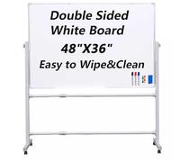 DoubleSided le Dry Erase Board with Adjustable Stand 48x36in Rolling Whiteboard for HomeClassroom UseVersatile Easy to Move Perfect for Presentats