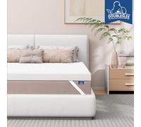 Doubleslee 4 Inch Memory Foam Mattress Topper Kingsize Bed, Gel-Infused Cooling Orthopedic Mattress Topper for Back Pain Relief, Washable Cover with Elastic Straps 150x200x10cm