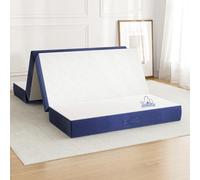 Doubleslee Folding Mattress Double, 15CM Memory Foam Foldable Mattress 4-fold With Washable Cover for Travel, Camping, Guest Bed, Dorm, Caravans (135x190x15cm)