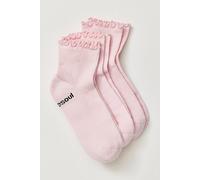 Doublesoul Ruffle Quarter Sock Pack at Free People in Bubblegum - female