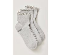 Doublesoul Ruffle Quarter Sock Pack at Free People in Grey - female