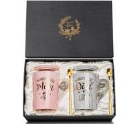 Doublewhale New Parents Gifts, Mum and Dad Mugs, New Mummy and Daddy Gifts, Anniversary Birthday Gift from Daughter Son, 14OZ Gold Print Ceramic Coffee Cup Set with Spoon Lid Card, Nice Gift Box