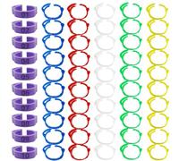 DoubleWood Large Poultry Leg Bands, 60 Pcs Chicken Leg Bands, Duck Leg Bands Clip On Leg Rings for Chicken, Duck, Guinea, Goose, Gamefowl, Turkey, Poultry Leg Bands Adjustable 20-25mm, 60 Pcs, 塑料