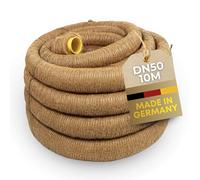 Doubleyou Geovlies & Baustoffe Drainage Pipe DN 50 Perforated Coated with Coconut Filter, 10 M