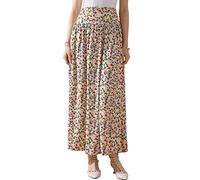 DOUBLJU Casual High Waisted Maxi Skirts with Pocket Elastic Wide Waist Band Flare Long Basic skirts for women trendy summer, Cwbls038_naturalrose, S