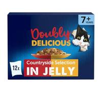 Doubly Delicious Senior 7+ Wet Cat Food Countryside Selection 12x85g - With Tender Pieces, Vitamins & Antioxidants to Meet 100% of Your Senior Cat’s Daily Needs
