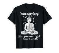 Doubt Everything v2 Buddha Zen Mindfulness Line Art Value Graphic T-Shirt