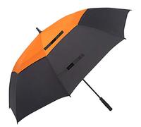 Doubwell Golf Umbrella Large Size 68 inches air Vent Double Canopy Windproof Automatic Straight rain Umbrellas (Orange/Black)