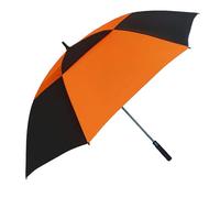 Doubwell Vented Golf Umbrella 54/62/68 Inch Automatic Extra Large Windproof Oversize Stick Rain Umbrellas For Man and Woman Can Shade For Golfer And Family (Black/Orange, 54 Inch)