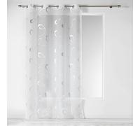 Douceur d 'Intérieur Eyelet Voile Panel, Print, Silver Infinity, Polyester, 240 x 140 cm, Ceramic, white, 140 x 240 cm