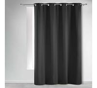Douceur D'Interieur 100 Percent Polyester Curtain Rings 140X240 Occult Ardoise, Dark Grey