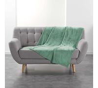 Douceur d'Intérieur, 125 x 150 cm Sage Flannel Plain Flannel Blanket