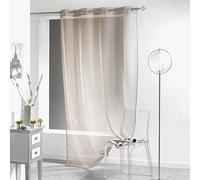 Douceur D'Interieur 140 x 240 cm 100 Percent Polyester Curtain Rings Voile Sable Lissea Taupe, Brown/Grey