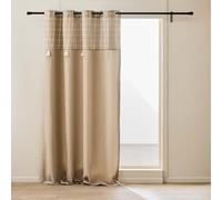 Douceur d'Intérieur, 140 x 240 cm Everest Sand Cotton Polyester Eyelet Curtain with Top