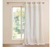 Douceur d'Intérieur, 140 x 240 cm Green Polycotton Eyelet Curtain with Fringes