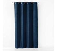 Douceur d'Interieur 140 x 240 cm Metal Eyelet Curtains, Blue