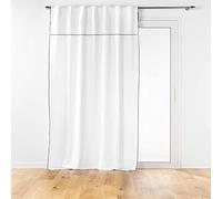 Douceur d'Intérieur 140 x 240 cm Plain Recycled Cotton Curtain with Tabs and Valance - Mistroline White
