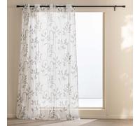 Douceur d'Intérieur, 140 x 240 cm Roseris Sandblasted Metallic Printed Eyelet Curtain