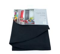 Douceur d'Interieur 140 x 250 cm Plain Polyester Essentiel Tablecloth, Noir Black