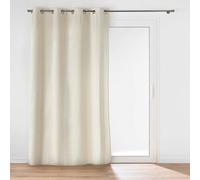 Douceur d'Intérieur, 140 x 260 cm Natural Flannel Relief Plain Eyelet Curtain