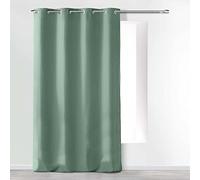 Douceur d'Intérieur, 140 x 260 cm Sage Microfibre Plain Eyelet Curtains