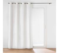 Douceur d'Intérieur, 140 x 260 cm White Flannel Relief Swing Plain Eyelet Curtain