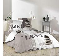 Douceur d'Intérieur 1641550 Zen Pebble Bedding Set with 2 Pillowcases Cotton Multi-Coloured 240 x 220 cm