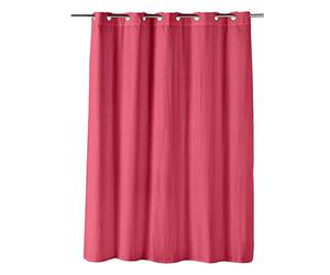Douceur d'Intérieur, 180 x 200 cm Raspberry Microfibre Embossed Plain Dotty Shower Curtain with Eyelet