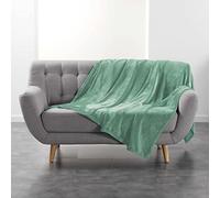 Douceur d'Intérieur, 180 x 220 cm Sage Flannel Plain Flannel Blanket